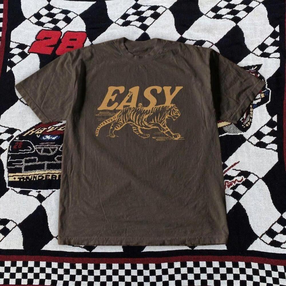 Brown And Yellow Tiger Graphic T-Shirt Clothing